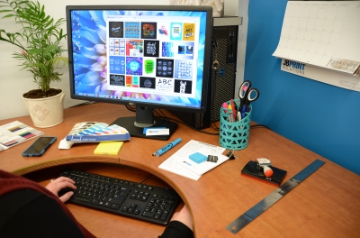 Graphic Design work space at JB Print Solutions